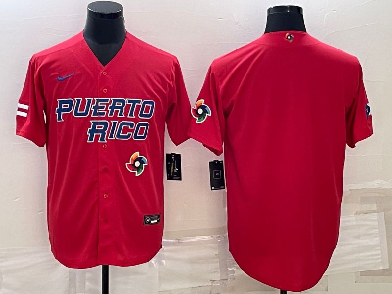 Men 2023 World Cub Blank Red Nike MLB Jersey3->more jerseys->MLB Jersey